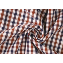 Brown/Navy Check Twill 60 coton 40 Polyester tissu pour chemises